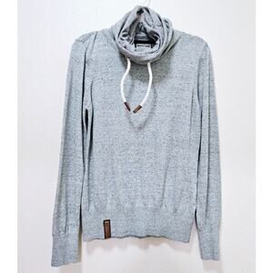 Naketano XL Gray Spackles Two‎ Toned Cowl neck pullover Top. Soft. Unique. Rare